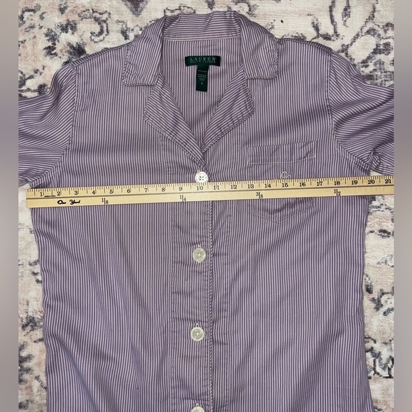 Lauren Ralph Lauren Purple Striped Pajama Set - Picture 2 of 11